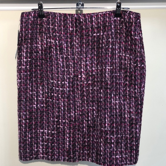 Style & Company Purple Plum Tweed Skirt - Picture 2 of 7